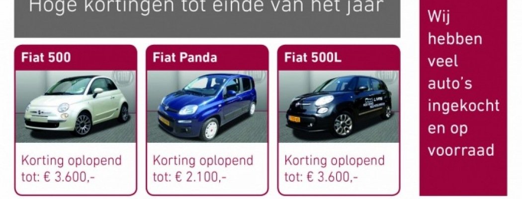 Actie bij Fiat Kooyman Vinkeveen, gebruiktefiatnederland.nl
