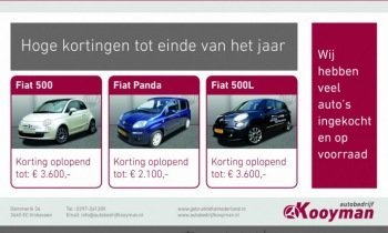 Actie bij Fiat Kooyman Vinkeveen, gebruiktefiatnederland.nl